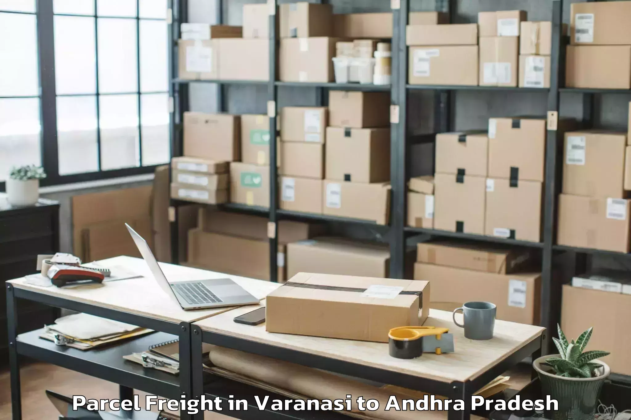 Top Varanasi to Maddikera East Parcel Freight Available